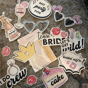 BRIDAL Party Photo Booth Props Set - Multicolor
